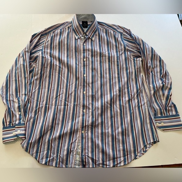 Tailorbyrd Mens Caual Striped Button Down Shirt Size XL - Picture 1 of 9